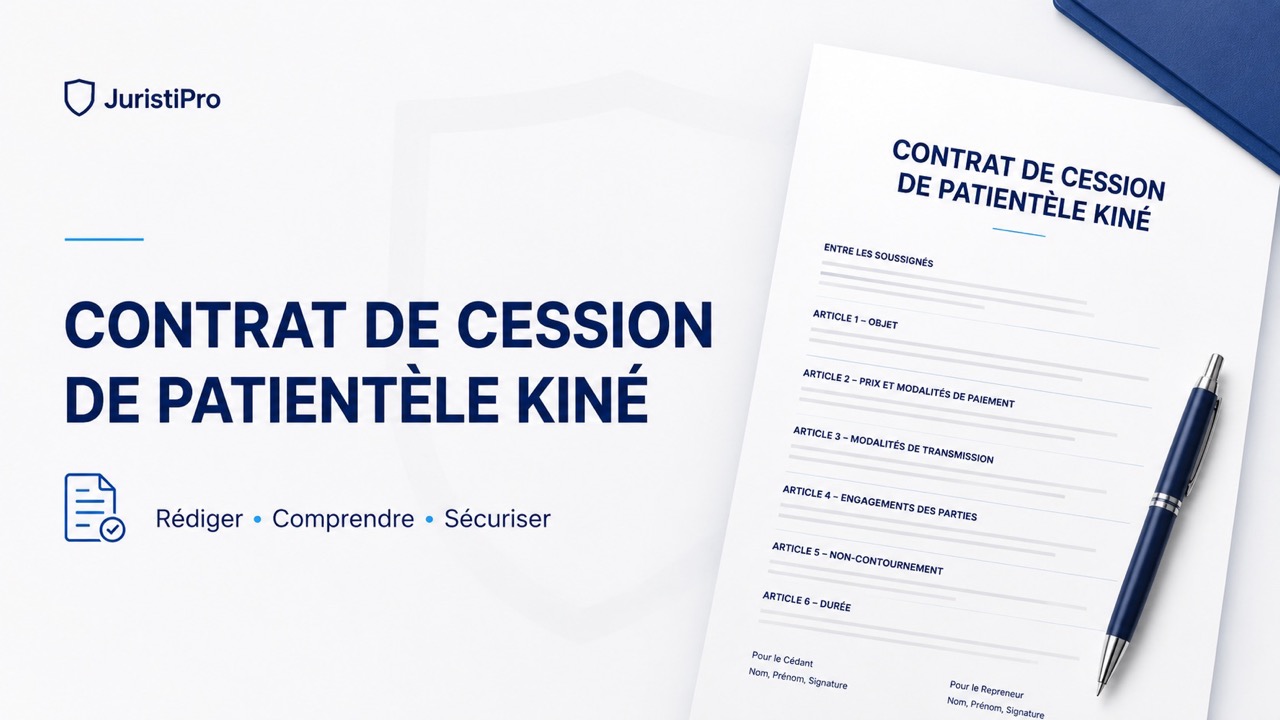Modèle de contrat de cession de patientèle kiné (PDF & Word)