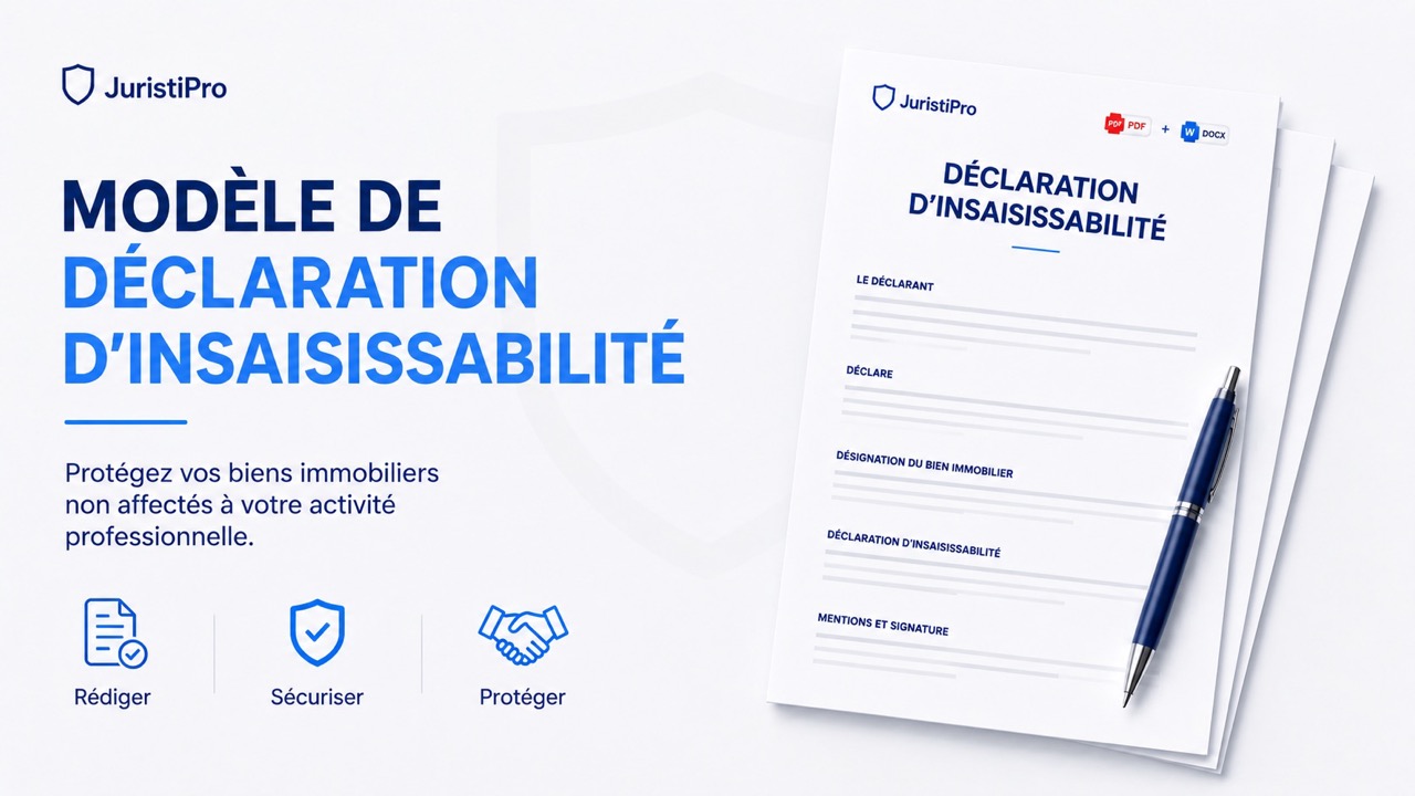 Modèle de déclaration d'insaisissabilité (PDF & Word)