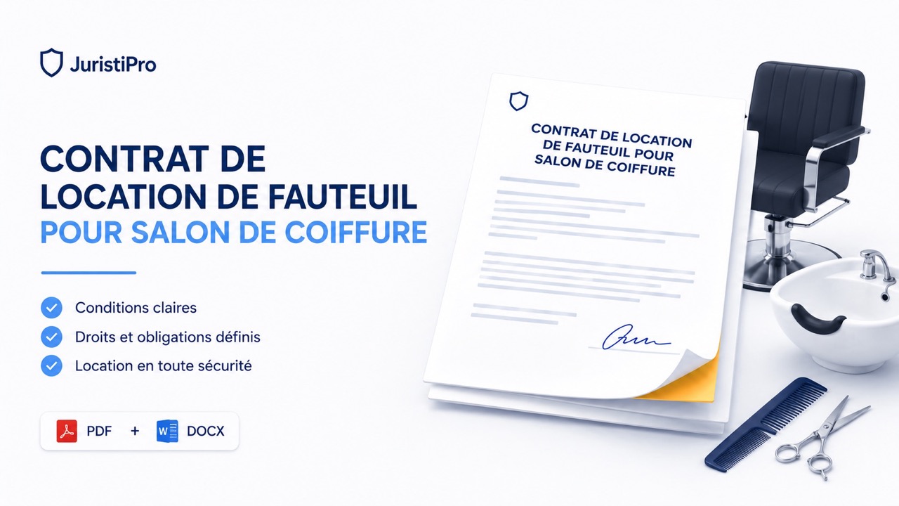Modèle de contrat de location de fauteuil pour salon de coiffure (PDF & Word)