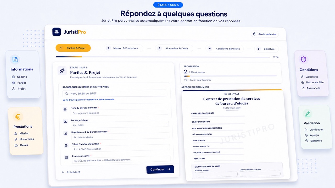 modèle de contrat de bureau d'études