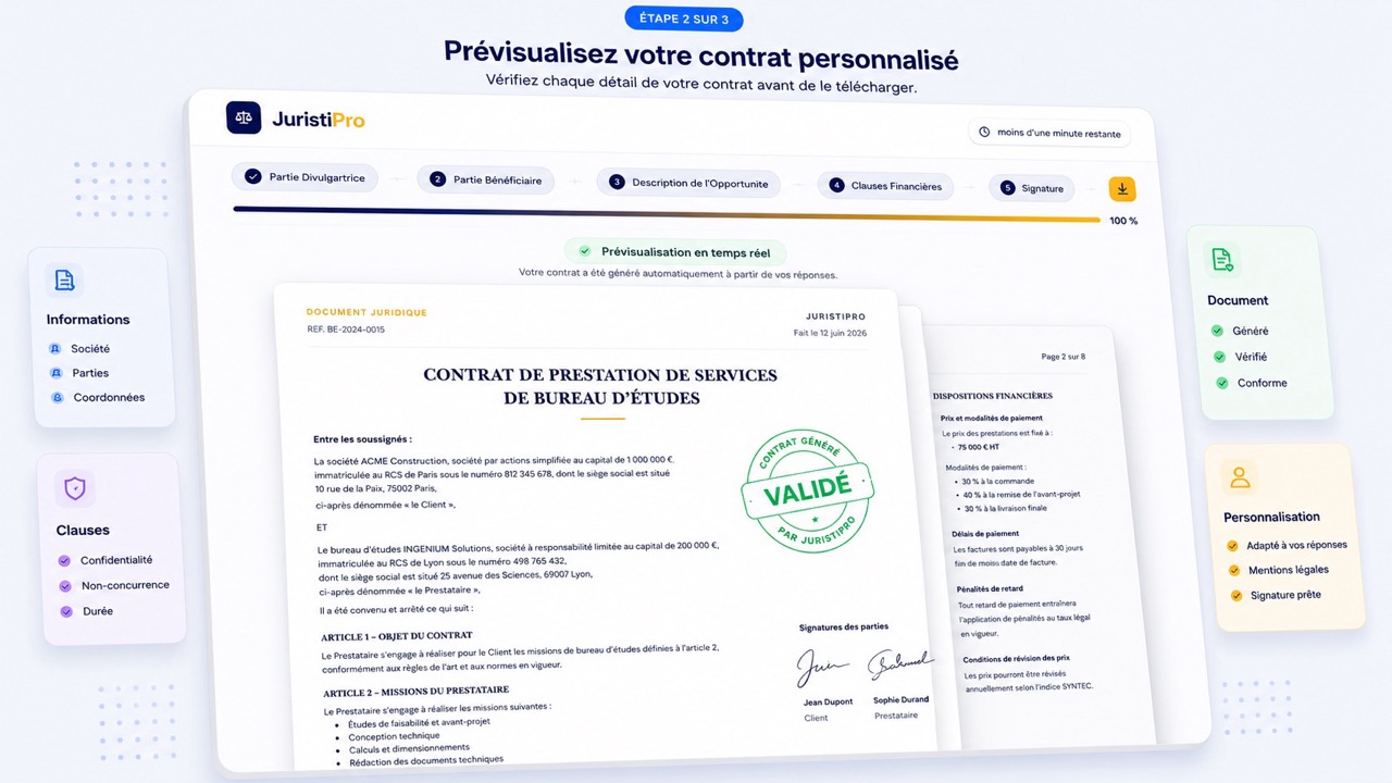 modèle de contrat de bureau d'études