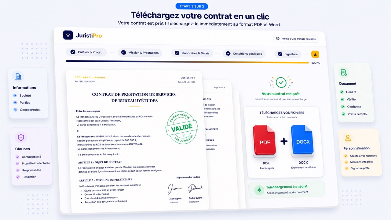 modèle de contrat de bureau d'études