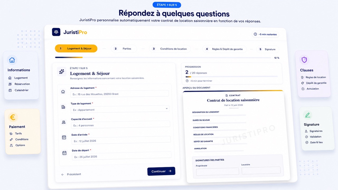 contrat de location saisonnière simplifié