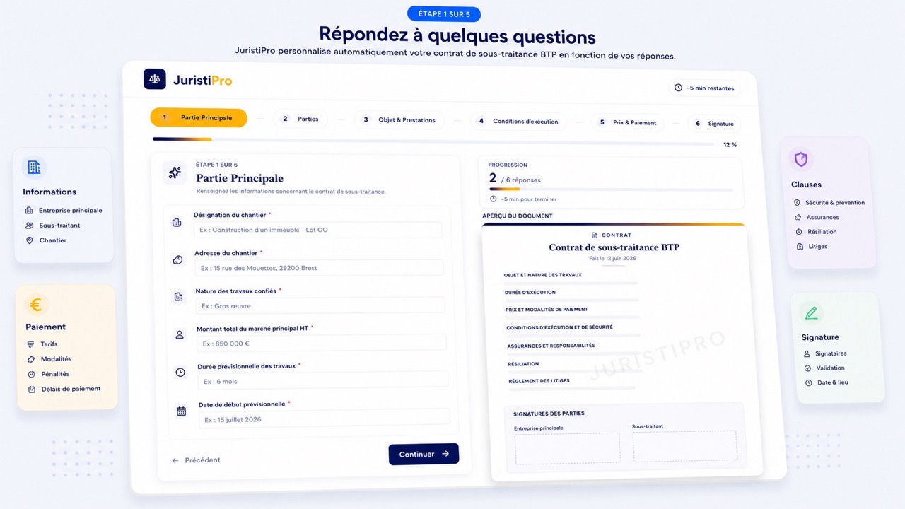 contrat de sous-traitance BTP
