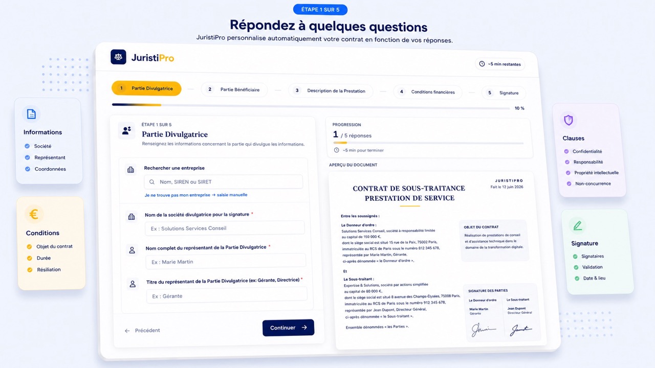 modèle de contrat de sous-traitance prestation de service