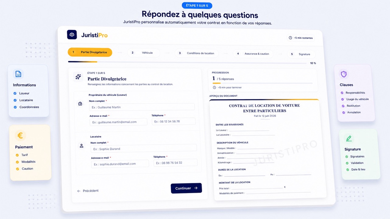 contrat de location de voiture entre particuliers