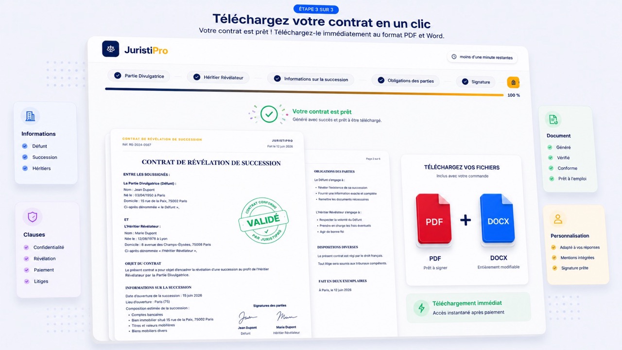 contrat de révélation de succession