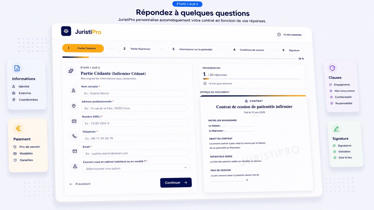 contrat de cession de patientèle infirmier
