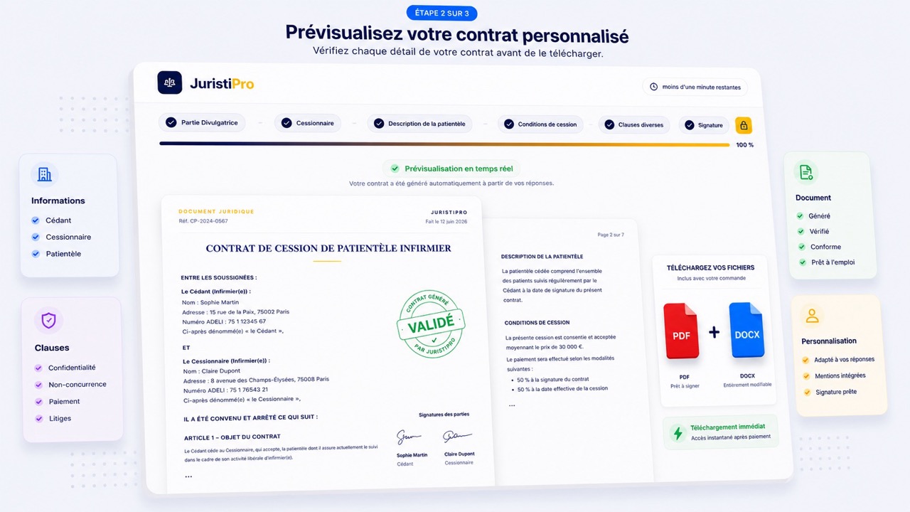 contrat de cession de patientèle infirmier