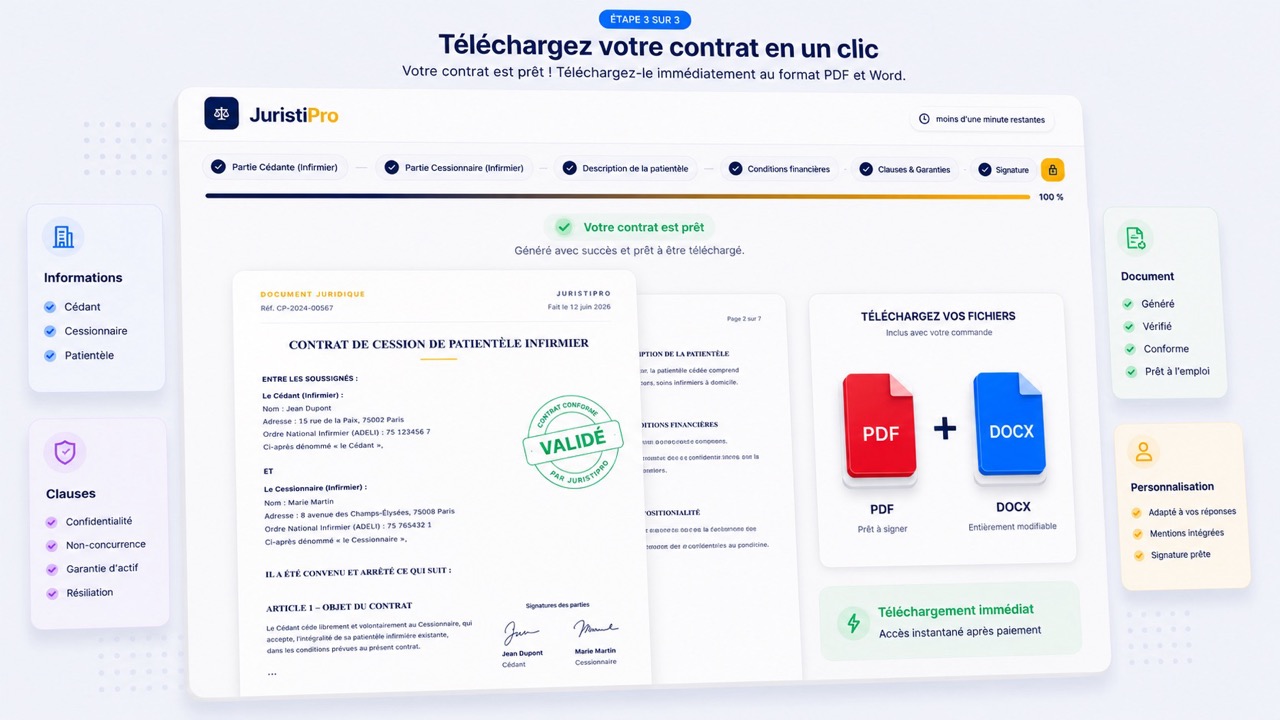 contrat de cession de patientèle infirmier