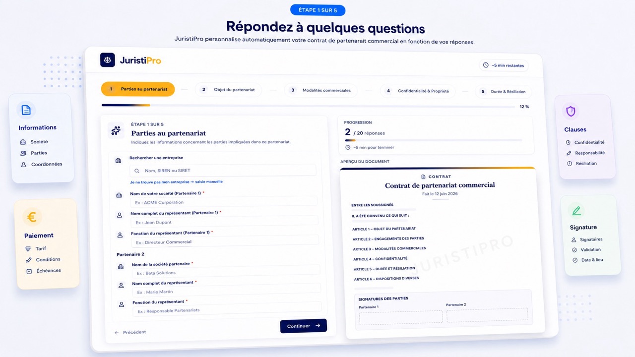 contrat de partenariat commercial