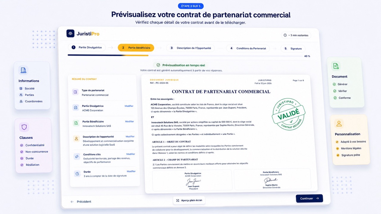 contrat de partenariat commercial