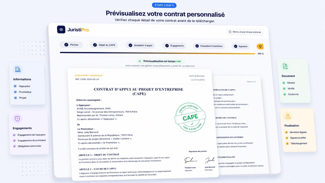 contrat d'appui au projet d'entreprise