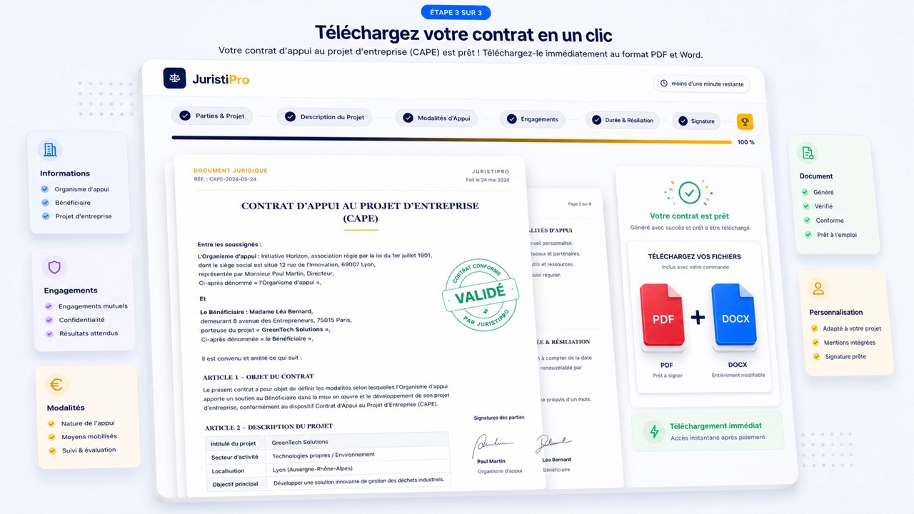 contrat d'appui au projet d'entreprise