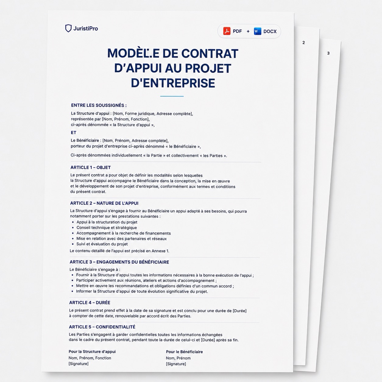 contrat d’appui au projet d’entreprise