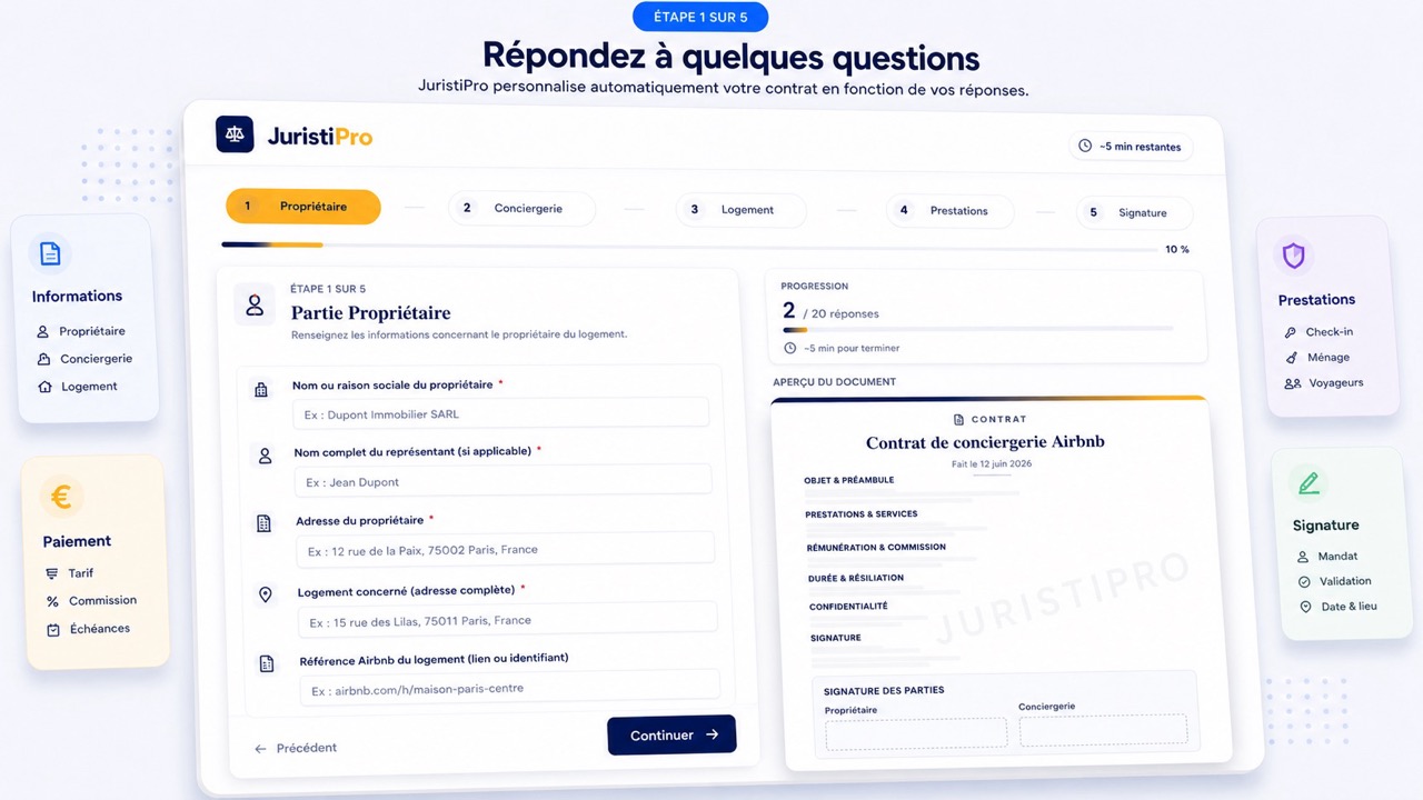contrat de conciergerie Airbnb