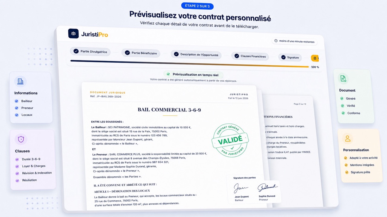 Modèle de bail commercial 3 6 9