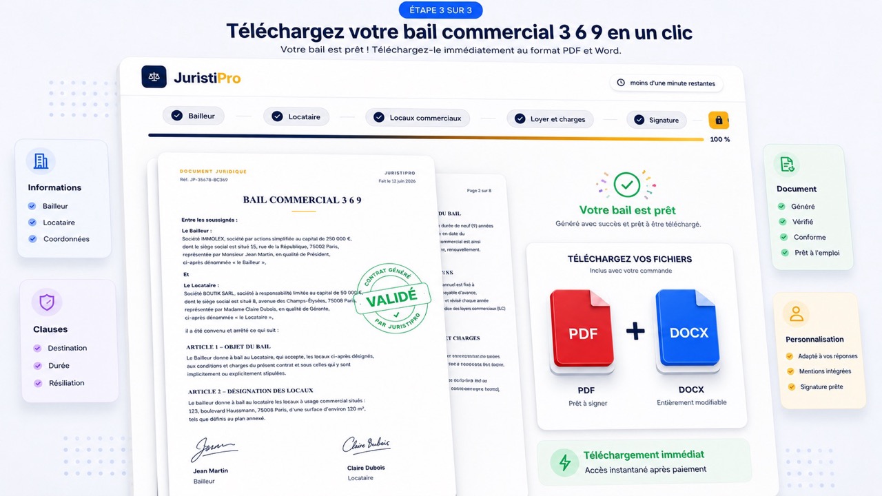 Modèle de bail commercial 3 6 9