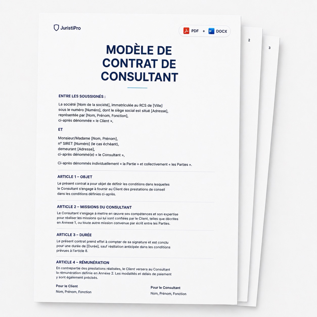 Modèle de Contrat de consultant
