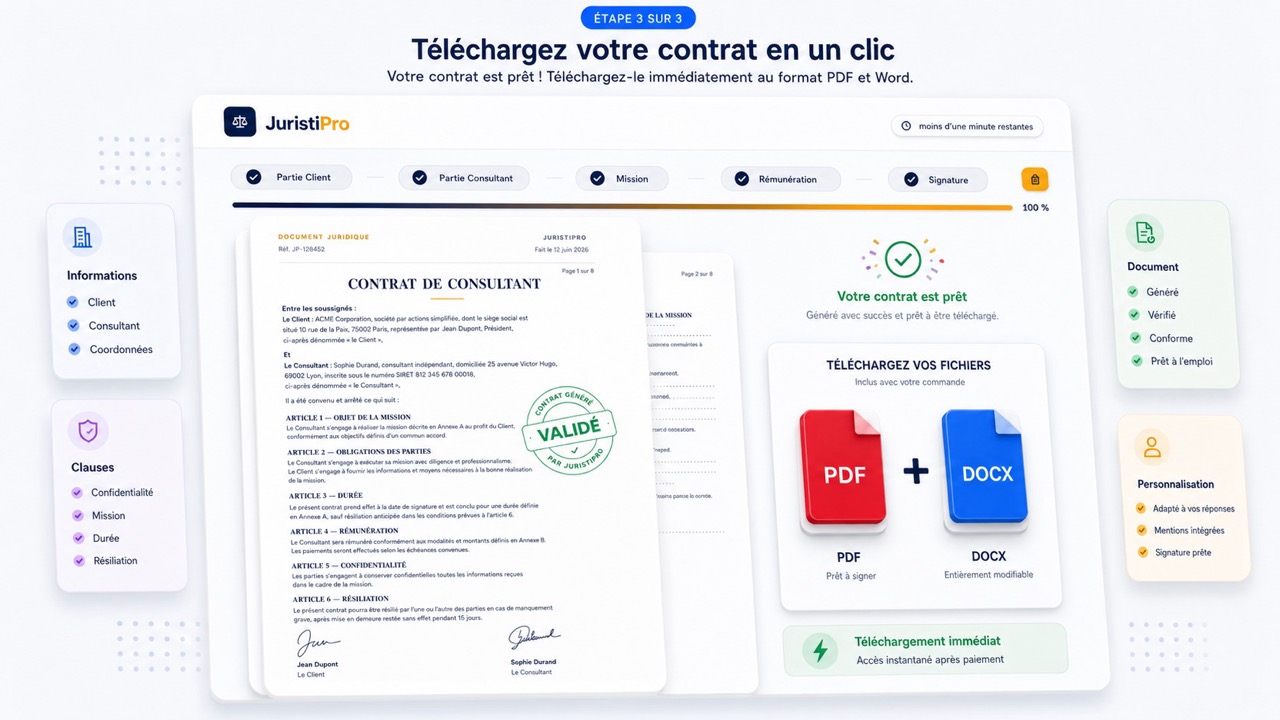 Modèle de contrat de consultant