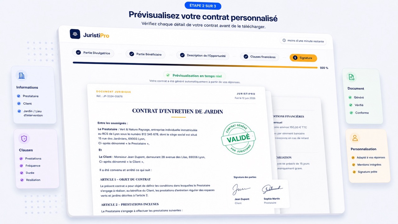 contrat d'entretien de jardin personnalisé