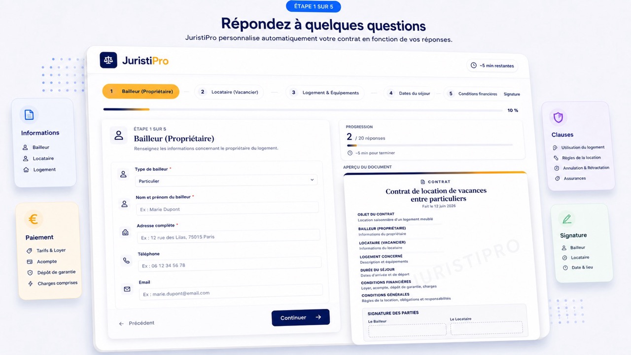 contrat de location de vacances entre particuliers