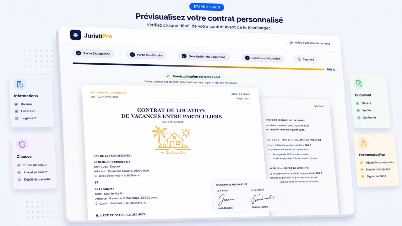 contrat de location de vacances entre particuliers