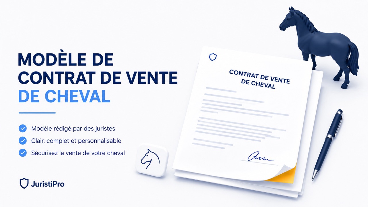 Modèle de contrat de vente de cheval simplifié (Word & PDF)