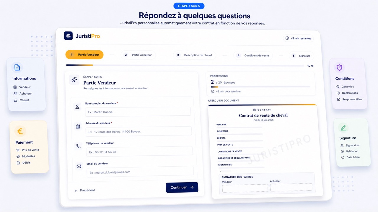 contrat de vente de cheval